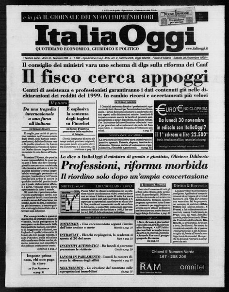 Italia oggi : quotidiano di economia finanza e politica